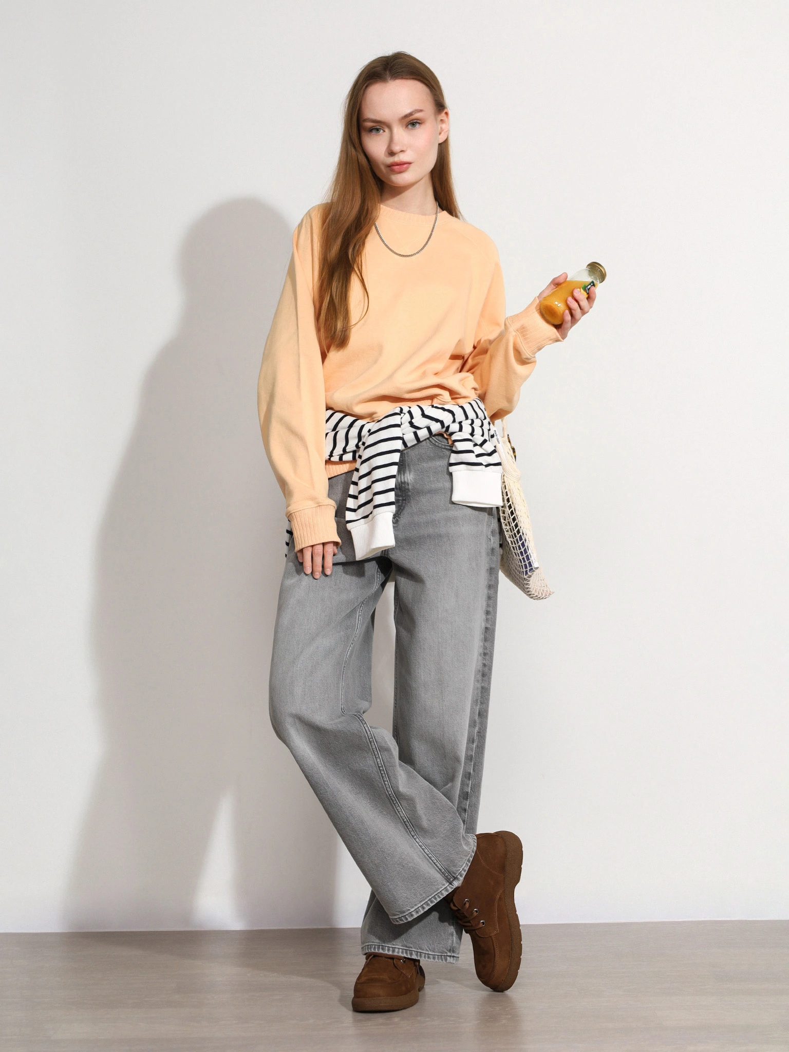 Толстовка светло-оранжевого цвета из хлопка